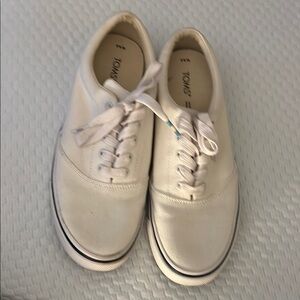 TOMS White Canvas Sneakers